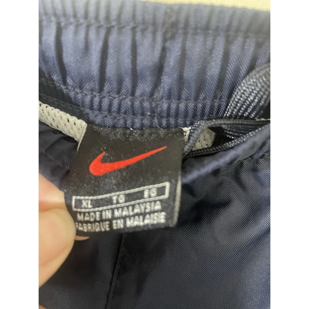Nike Men's Vintage 90's Navy NIKE Spell Out Mesh Lined Nylon Swim Trunks, XL